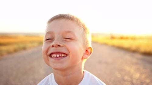 Close Up Portrait and Face of Caucasian Baby Boy