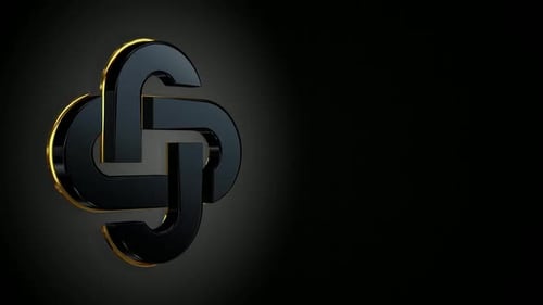 Elegant Gold and Black 3D Abstract Rotating Logo Animation
