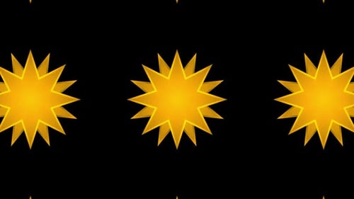 Abstract Golden Geometric Stars Seamless Loop Background