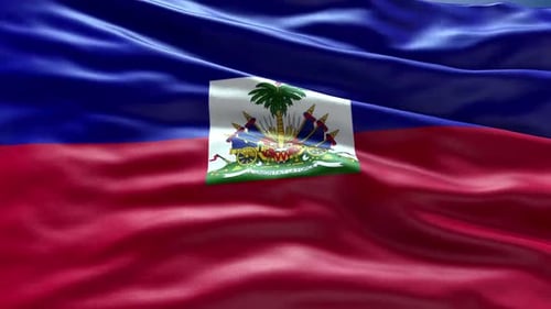 Realistic Waving Haiti National Flag Loop