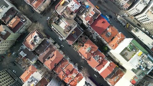 Drone footage capturing Istanbul's rooftops from above