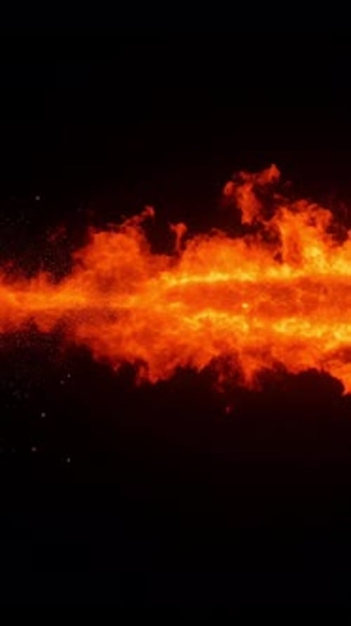 Fire Tornado Vortex Isolated on Black Background