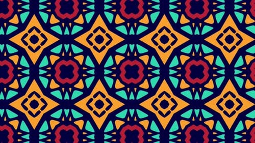 Vibrant Geometric Kaleidoscope Abstract Pattern Loop Background