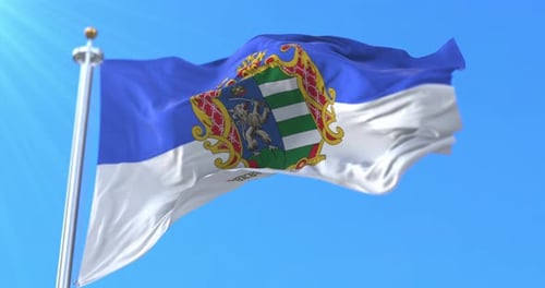 Békés County Flag Waving in Realistic 3D Animation