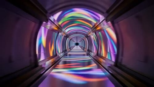 Lebendiger mehrfarbiger Hochgeschwindigkeits-Tunneldurchflug