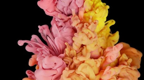 Swirling Paint on Black Background