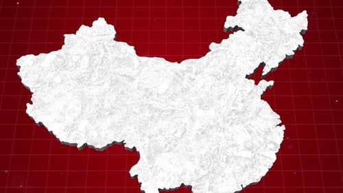 China 3d Map 4k Animation