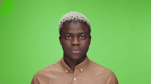 Man Portrait Studio Shot on Green Screen