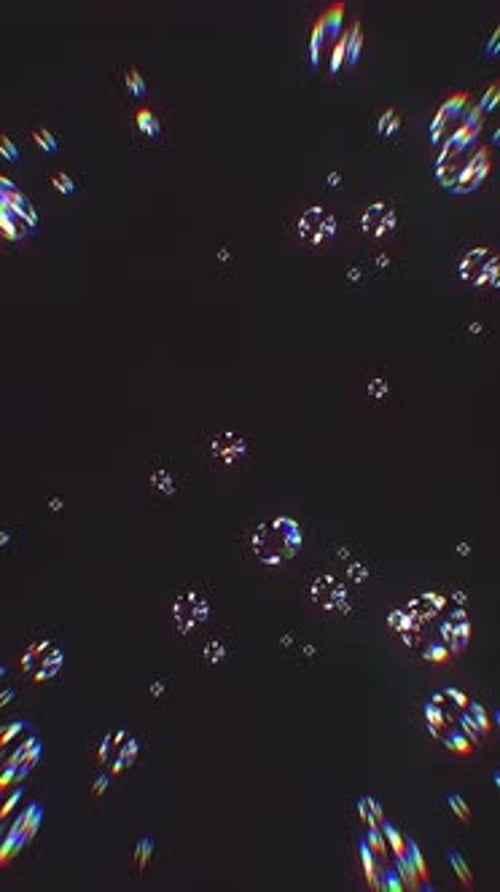 Floating Iridescent Bubbles Abstract Background Loop