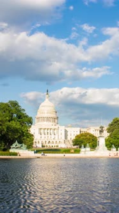 Time lapse video of the United states capitol building, Washington DC, USA.