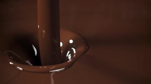 Molten Chocolate Poured in a Decadent Display