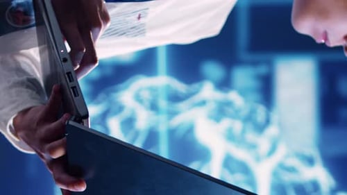 Young Adult Working with Laptop on Computer Science