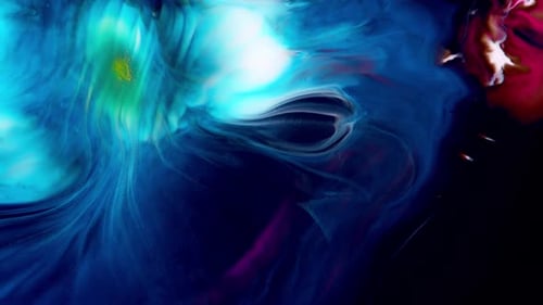 Swirling Abstract Colors and Paint on Dark Background