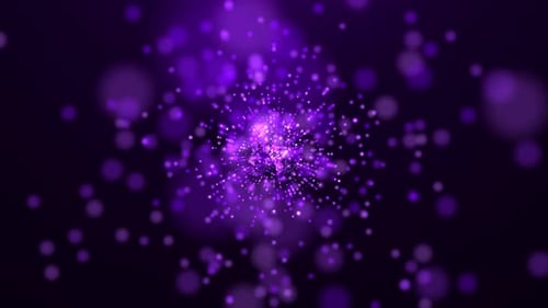 Abstract Glowing Purple Particles Bokeh Background