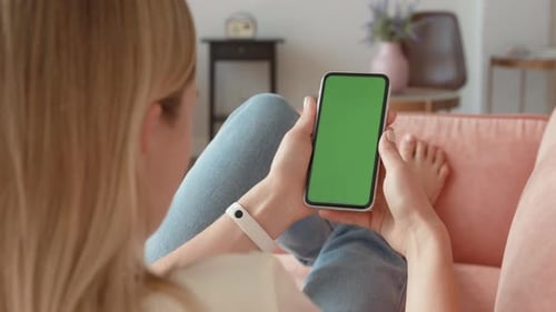 Phone with Green Screen and Chroma Key. Chromakey Mockup with Tracking Markers