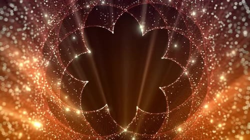 Golden Glitter Particles Abstract Geometric Loop Background