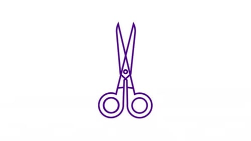 Line Art Scissors Icon Animation