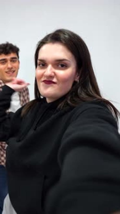 Young dancers rehearsing choreography in dance studio