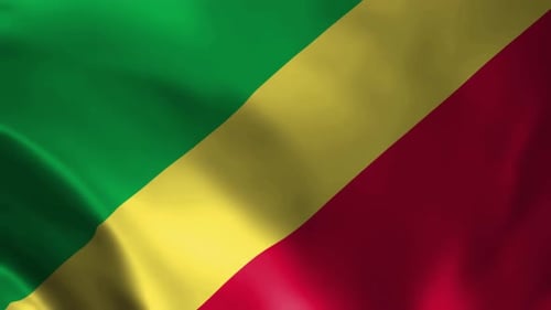 Realistic Republic of the Congo Flag Waving Animation
