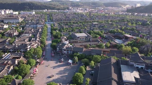 Aerial View of Traditional Buildings, China.