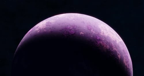 Sonnenlicht enthüllt langsam einen rotierenden lila Exoplaneten