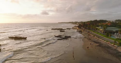Evening view of the Indian Ocean and Canggu, Bali, Indonesia
