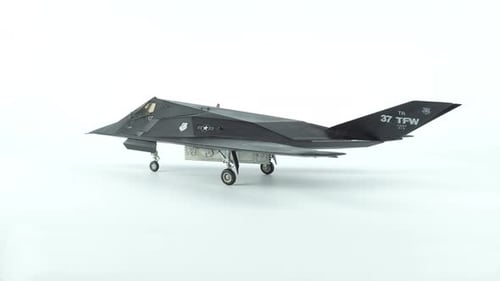 Rotating Stealth F-117 Nighthawk Aircraft Model