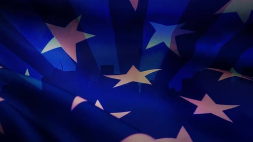 Animated Waving Blue Starfield Sunburst Background