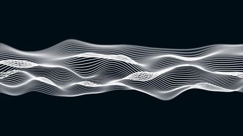 Abstract Digital wave with flowing Particles lines light motion loop Backgrounds Animation. Vd 385