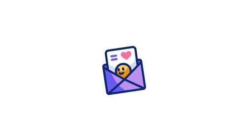 Modern Animated Love Message Mail Icon