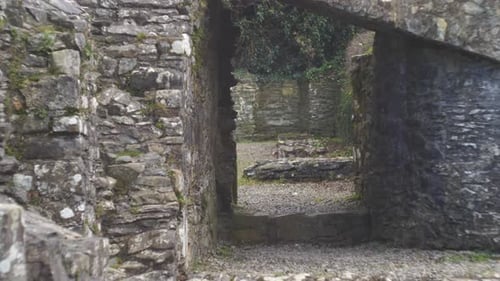 Stone Ruins Of An Old Mellifont Abbey Monument In Tullyallen, County Louth, Ireland. Close-up Shot