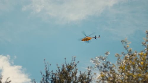 Helicopter flying over