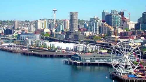 Seattle Ferris Wheel Aerial View