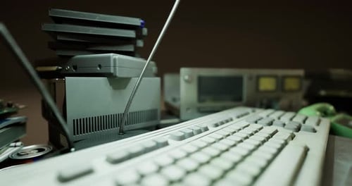 Exploring Vintage Technology in a Nostalgic Workspace