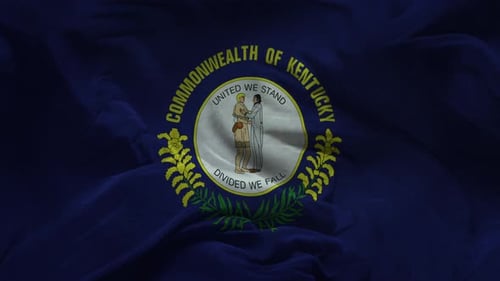 Realistic Kentucky State Flag Waving Background