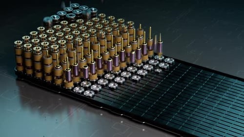 Batteriezellenmontage im High-Tech-Modul