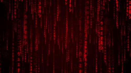 Red Matrix Rain Code Background Loop V2