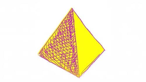 Hand Drawn Spinning Pyramid Shape