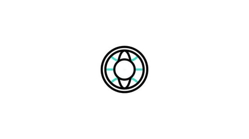 Animated Flat Design Globe Checkmark Icon Reveal