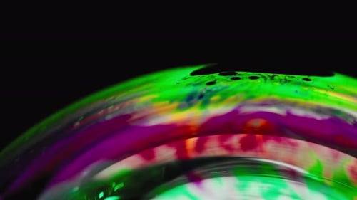 Abstract Colorful Paint Oil on the Surface of a Soap Bubble