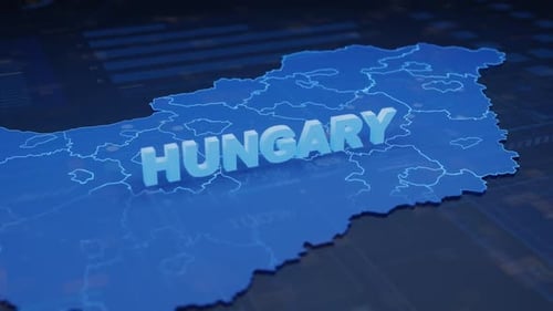 3D Map of Hungary with Digital Data Overlay