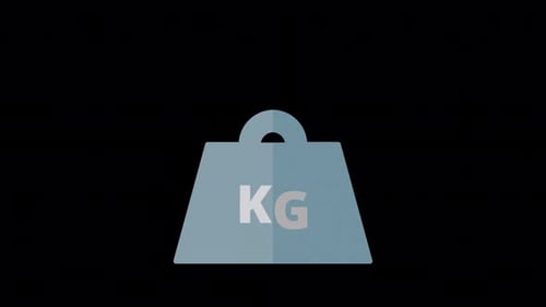 Minimalist Weight Symbol Animation with Kilogram Text Reveal