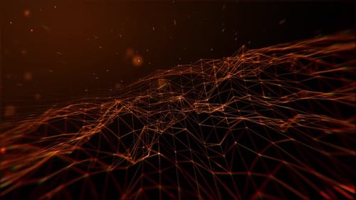 Orange Abstract Grid Lines Digital Technology Background