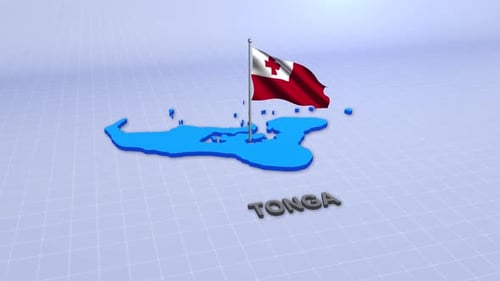 Karte von Tonga mit Flagge