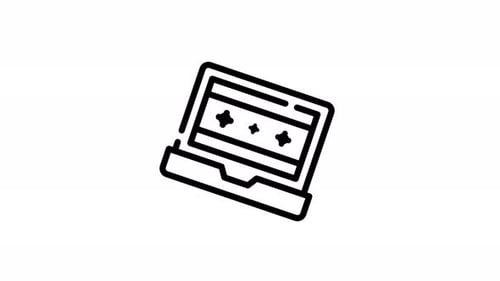 Animated Minimalist Laptop Icon for Technology and Business