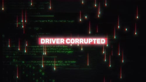 Driver Corrupted Text On Hacking Background Screen 4 K