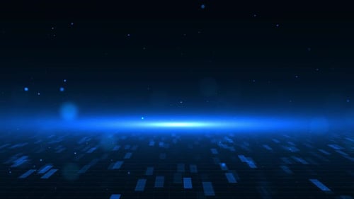 Futuristic Blue Digital Grid Loop Background