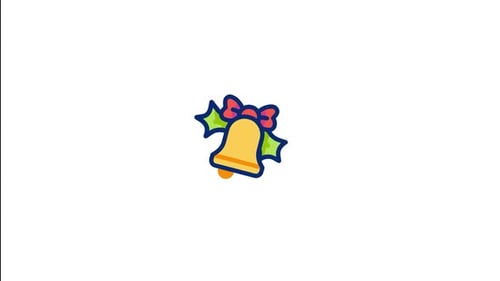 Animated Christmas Bell with Holly Icon