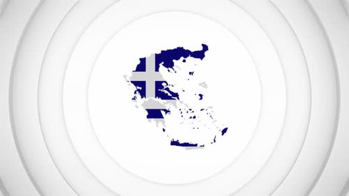 Greece Map Flag Reveal Minimalist Animation