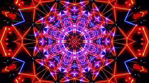 Túnel de luz de néon abstrato dinâmico com energia vibrante pulsante